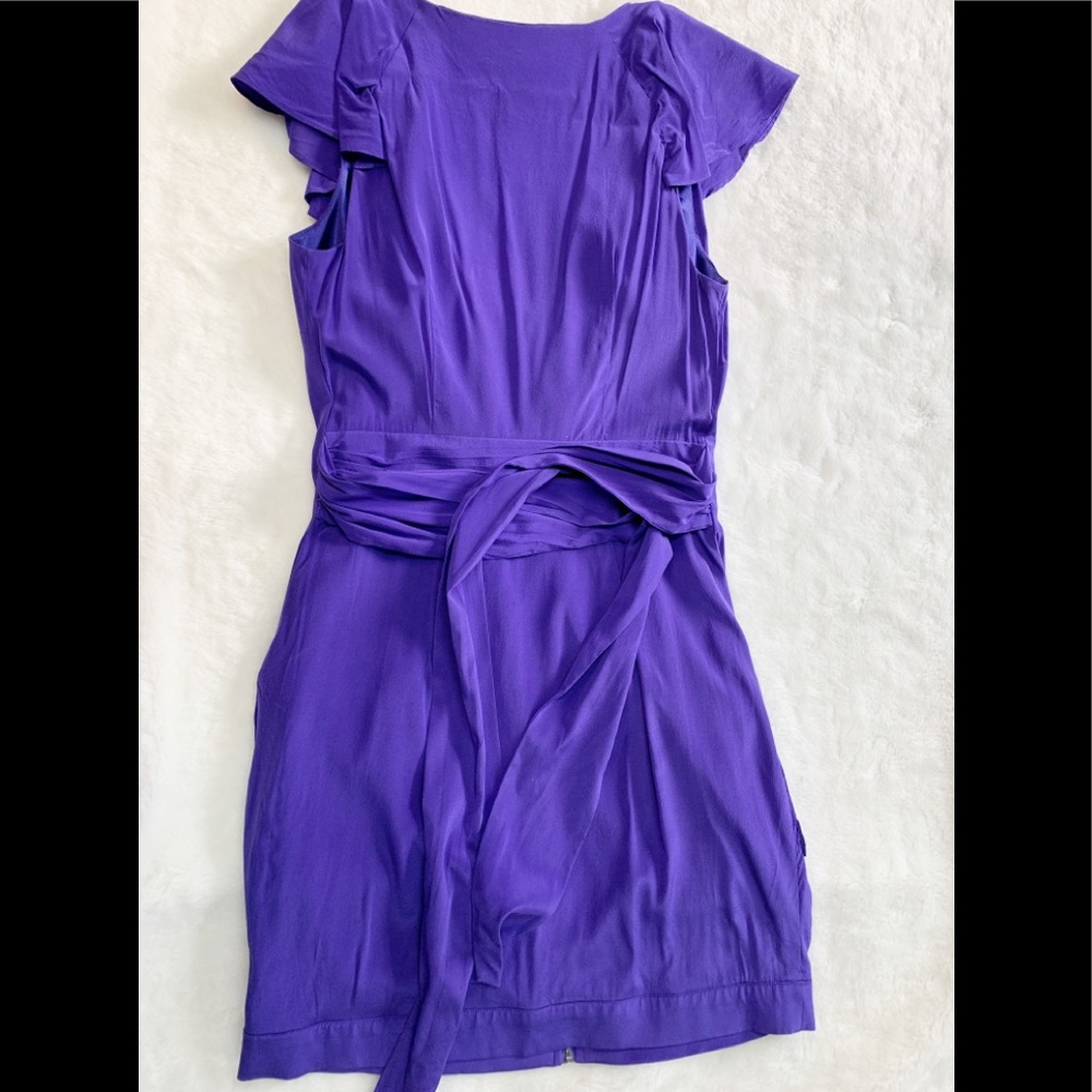 BEBE ZIP SILKY RUFFLE DRESS - Picture 5 of 8